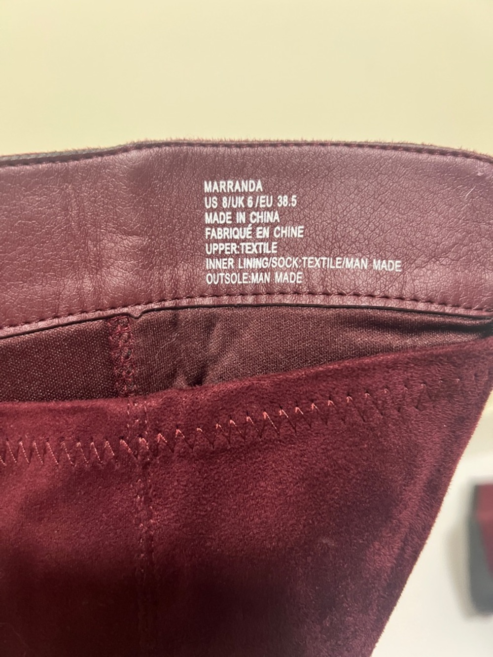 Women’s Tall Suede Knee-High Boots in Burgundy - Picture 4 of 5